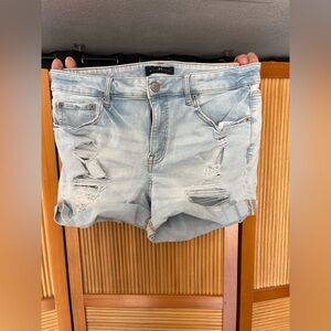 Aeropostale Light Blue Distressed Jean Shorts